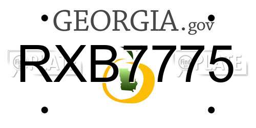 RXB7775 Georgia License Plate