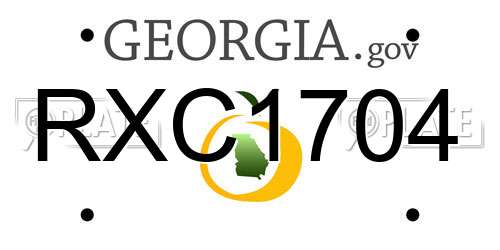 RXC1704 Georgia License Plate