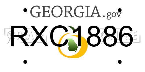 RXC1886 Georgia License Plate