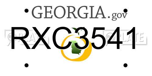 RXC3541 Georgia License Plate