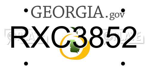 RXC3852 Georgia License Plate