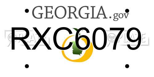 RXC6079 Georgia License Plate