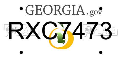 RXC7473 Georgia License Plate