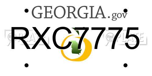 RXC7775 Georgia License Plate