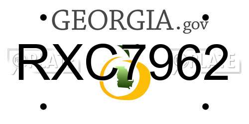 RXC7962 Georgia License Plate