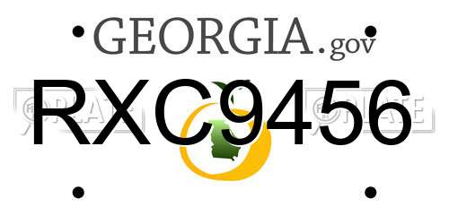RXC9456 Georgia License Plate