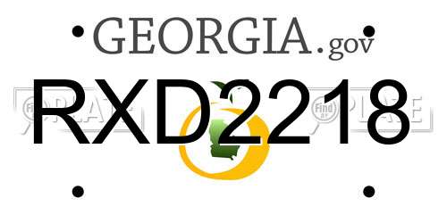 RXD2218 Georgia License Plate