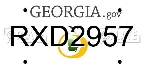 RXD2957 Georgia License Plate