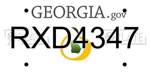 RXD4347 Georgia License Plate