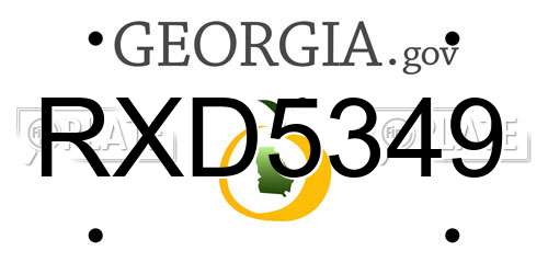 RXD5349 Georgia License Plate