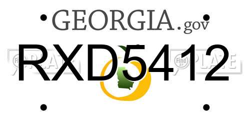 RXD5412 Georgia License Plate