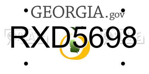 RXD5698 Georgia License Plate