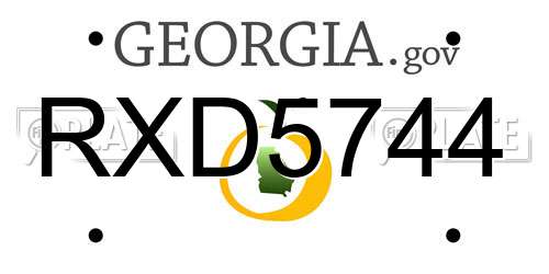 RXD5744 Georgia License Plate