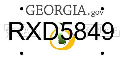 RXD5849 Georgia License Plate