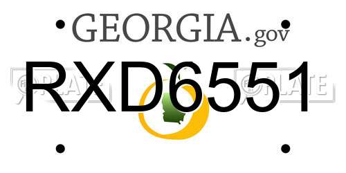 RXD6551 Georgia License Plate