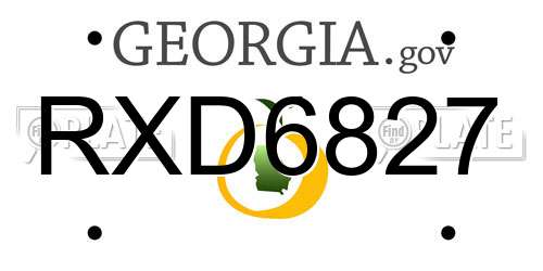 RXD6827 Georgia License Plate