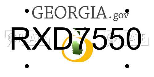 RXD7550 Georgia License Plate