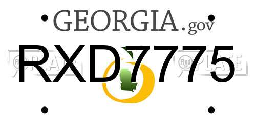 RXD7775 Georgia License Plate