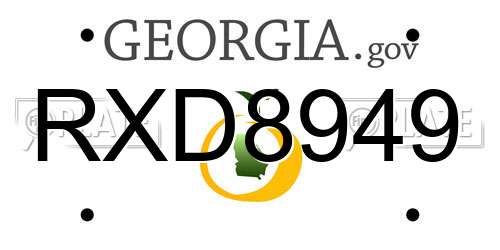 RXD8949 Georgia License Plate