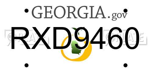 RXD9460 Georgia License Plate