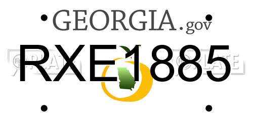 RXE1885 Georgia License Plate