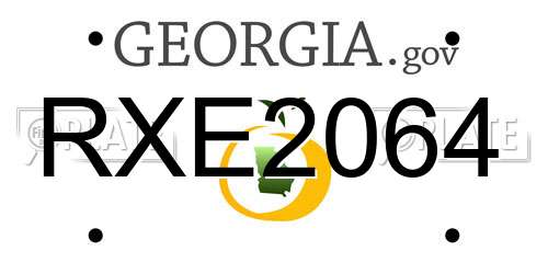 RXE2064 Georgia License Plate