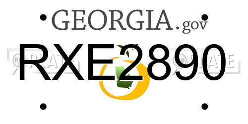RXE2890 Georgia License Plate