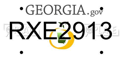 RXE2913 Georgia License Plate