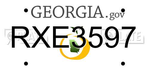 RXE3597 Georgia License Plate