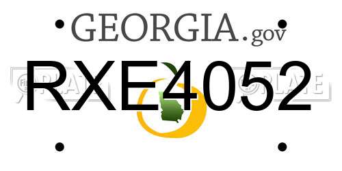 RXE4052 Georgia License Plate