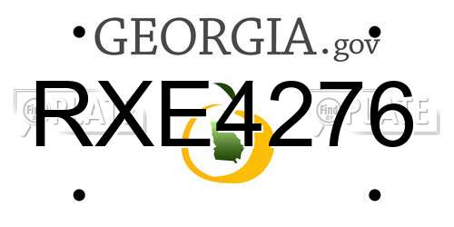 RXE4276 Georgia License Plate