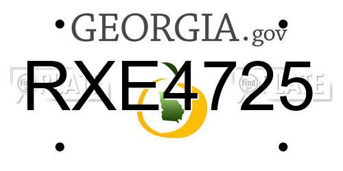 RXE4725 Georgia License Plate