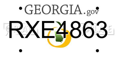 RXE4863 Georgia License Plate