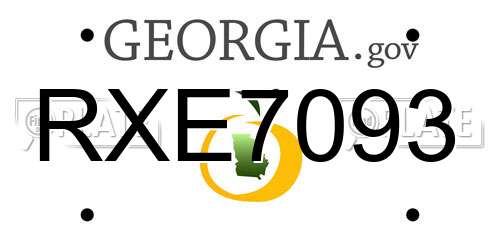 RXE7093 Georgia License Plate