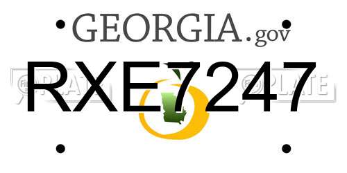 RXE7247 Georgia License Plate
