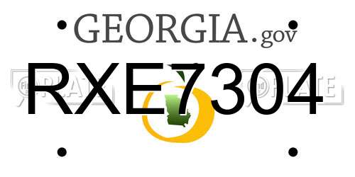 RXE7304 Georgia License Plate