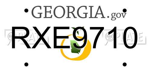 RXE9710 Georgia License Plate
