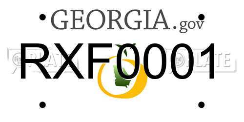 RXF0001 Georgia License Plate