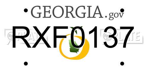 RXF0137 Georgia License Plate