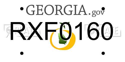 RXF0160 Georgia License Plate