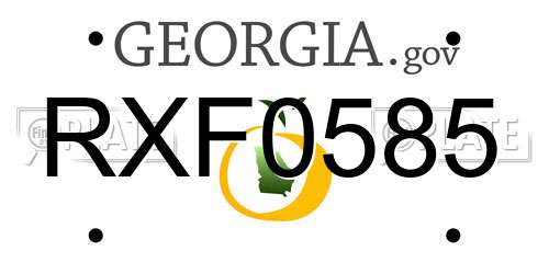 RXF0585 Georgia License Plate