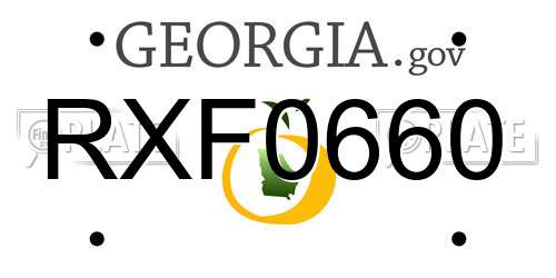 RXF0660 Georgia License Plate