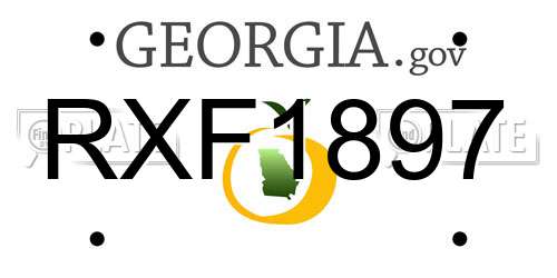RXF1897 Georgia License Plate