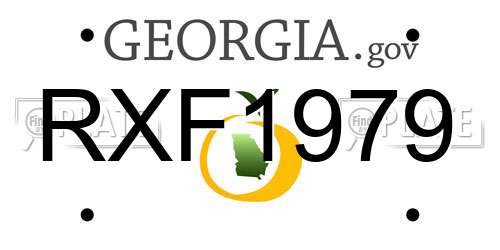RXF1979 Georgia License Plate