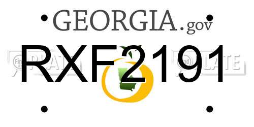 RXF2191 Georgia License Plate