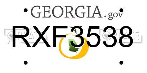 RXF3538 Georgia License Plate