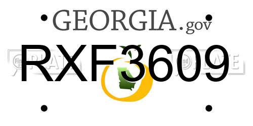 RXF3609 Georgia License Plate
