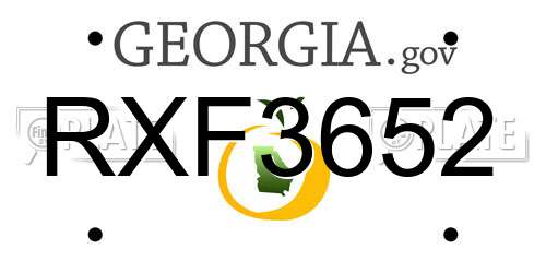 RXF3652 Georgia License Plate