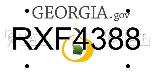 RXF4388 Georgia License Plate