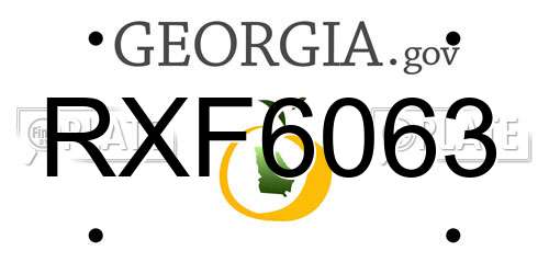 RXF6063 Georgia License Plate